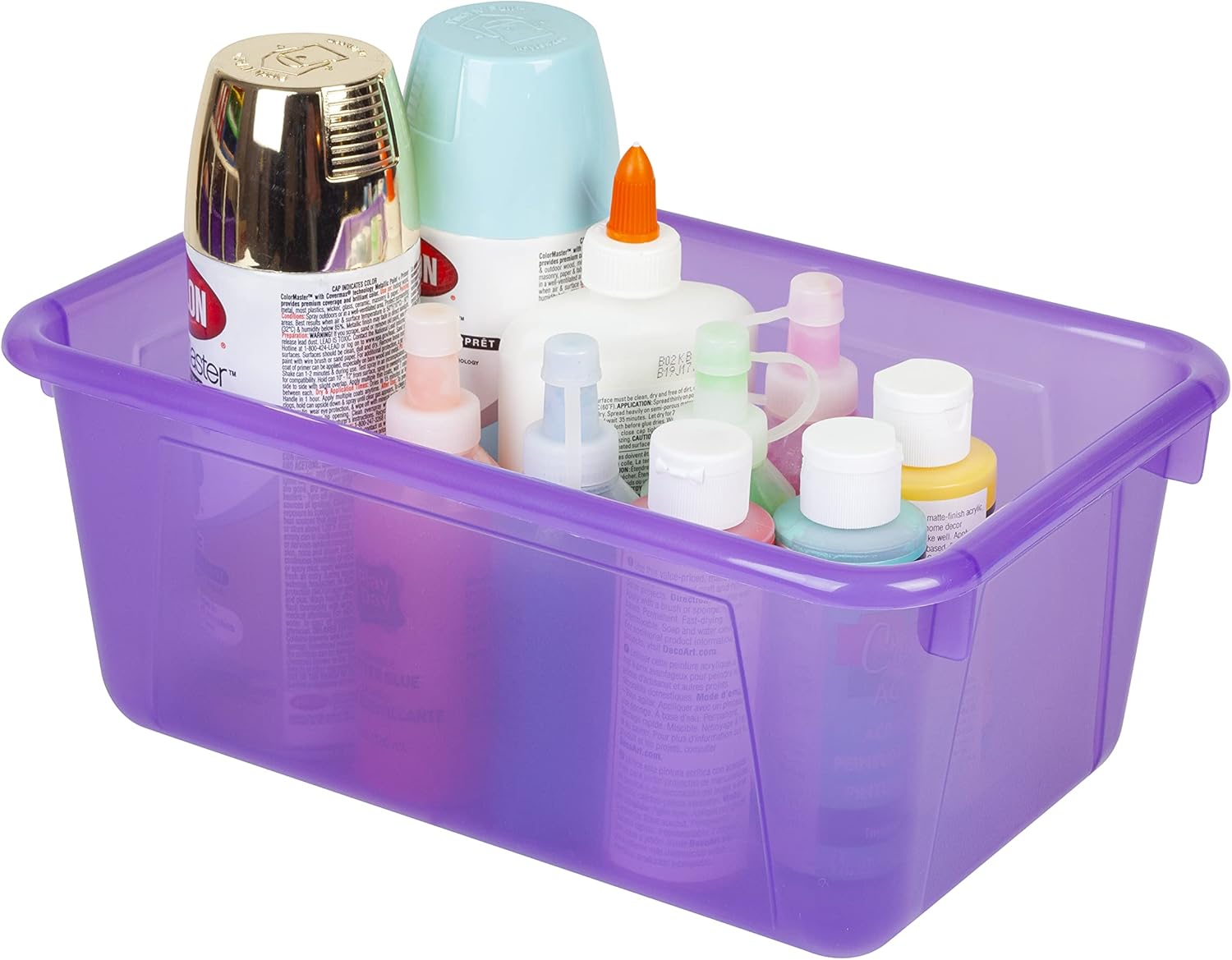 Storex Small Cubby Bin, 12.2 x 7.8 x 5.1 Inches, 5-Pack, Candy Violet (62478U05C)