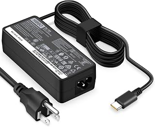HIBBO 65W USB-C Laptop Charger for Lenovo ThinkPad Chromebook Yoga - Fast Safe Replacement Adapter w/ Case
