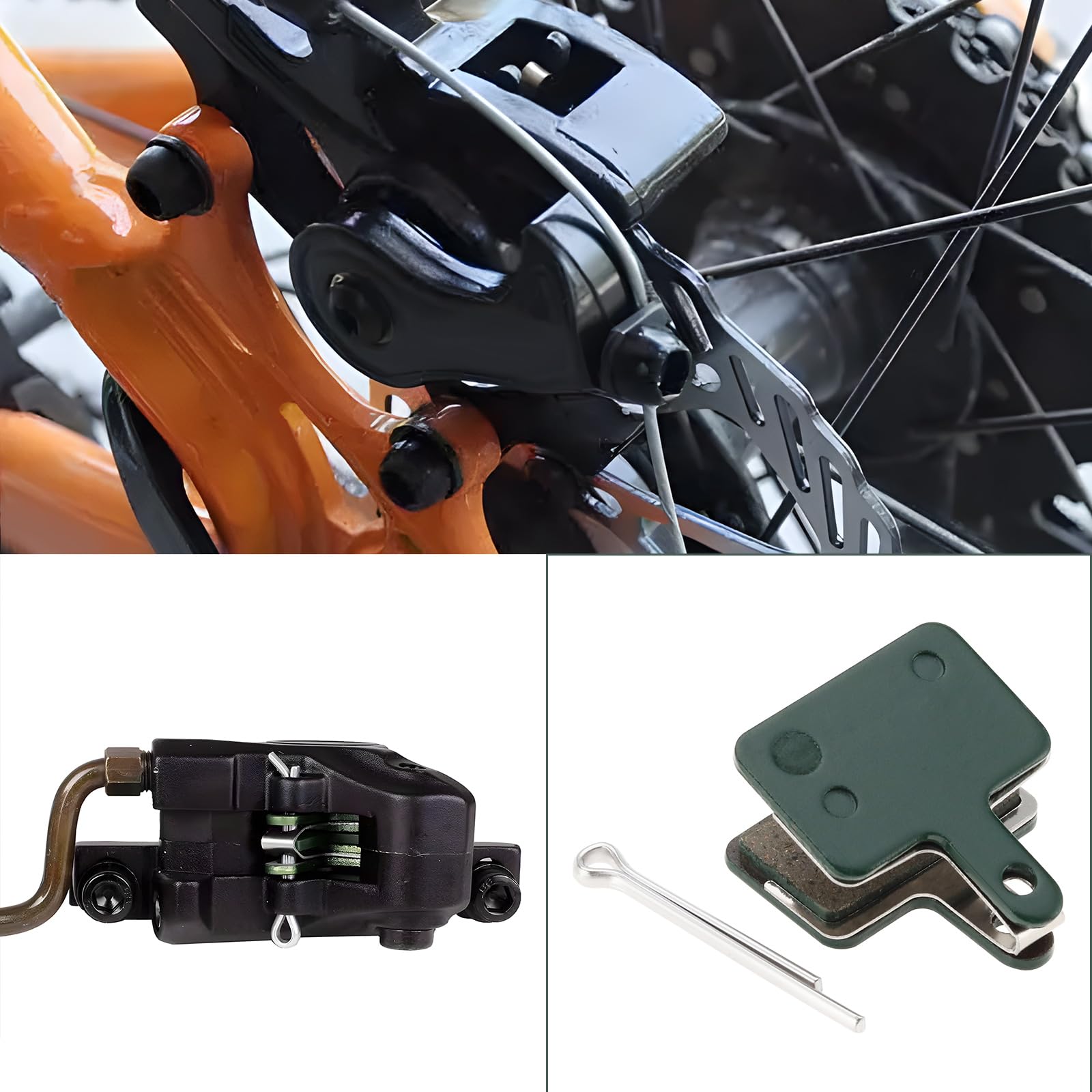 YINETTECH 2 works Bike Brake Pads Compatible with Shimano B01S B05S Compatible with Tektro E10.11 Spring Slip Latch for Mountain Bike Road Bike 31x35.2mm - Image 3