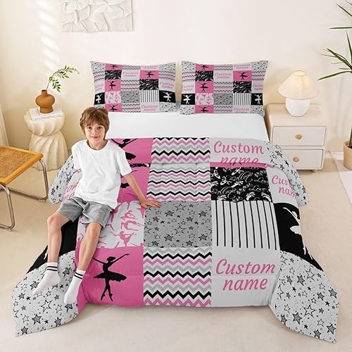 Miniatura 17 de Erosebridal Juego de ropa de cama personalizado con diseño de carrera de barril, colcha occidental a cuadros, juego de edredón con estrellas
