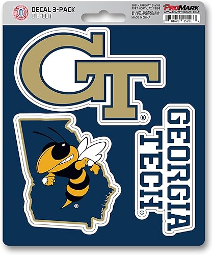 Paquete de 3 calcomanías de equipos de la NCAA, negro, varios