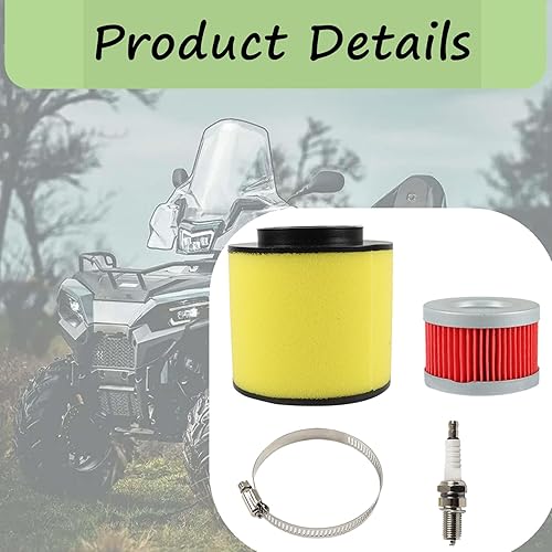 Miniatura 5 de waltyotur 17254-HN5-670 Filtro de aire Filtro de aceite de repuesto de bujía para Honda Rancher 350 TRX350 Honda Foreman 400 450 TRX400 TRX450