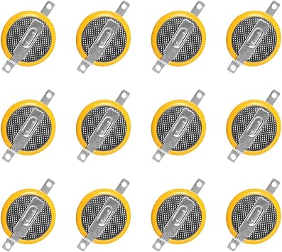12 Pack CR1616 Battery, CR1616 3V Button Cell Lithium Battery with Solder Tabs for Gameboy Color, Gameboy Advance Game Replacement