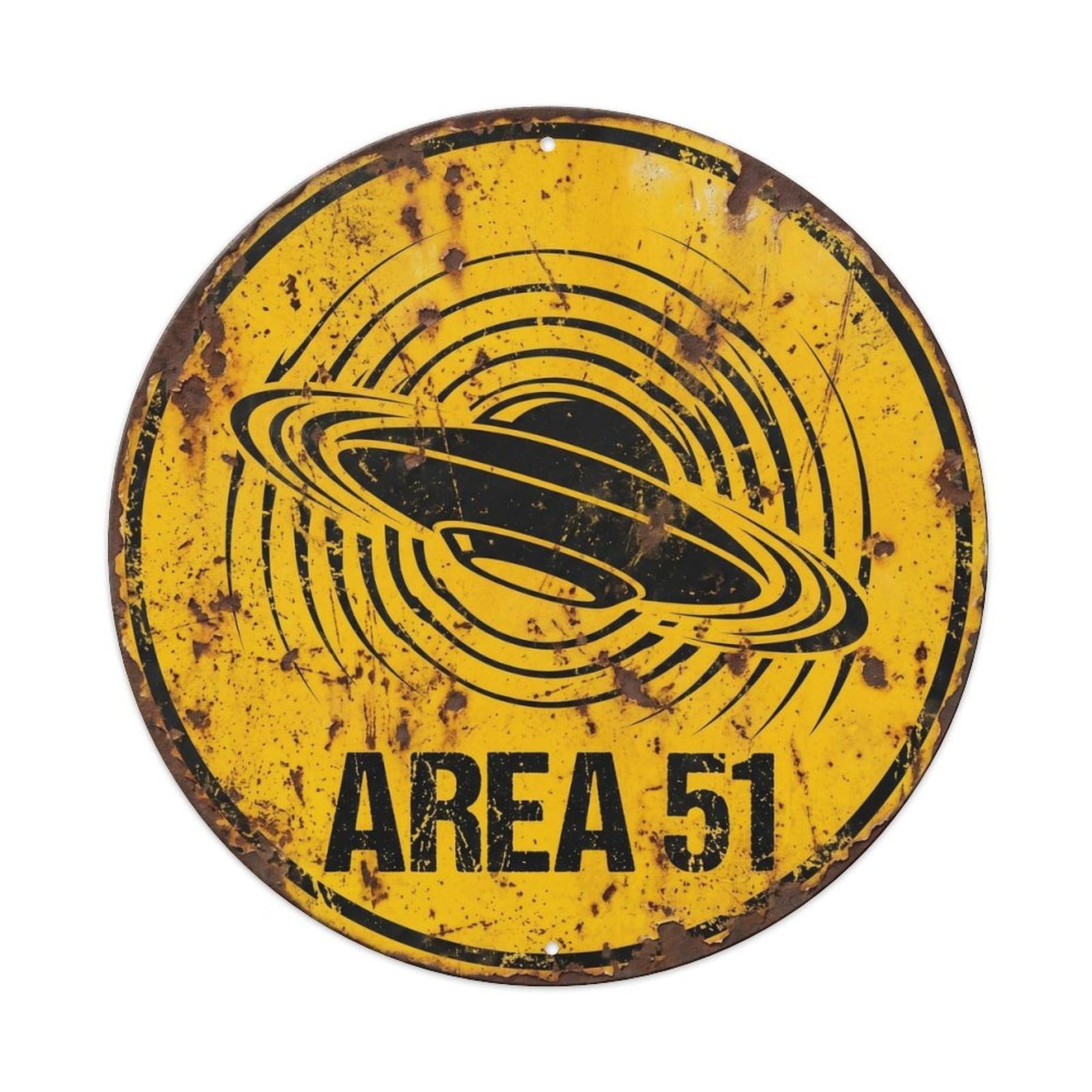 UFO Area 51 Galaxy Ring Saucer Orbital Flight Metal Tin Sign