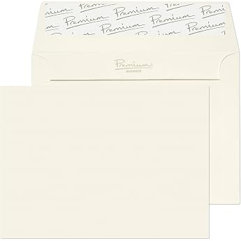 Blake Business Envelopes C6 114 x 162 mm Pack of 50 120 g/m  FSC Certified Without Window Self-Adhesive Ribbed Envelopes for Office Office Supplies White Envelope 39155