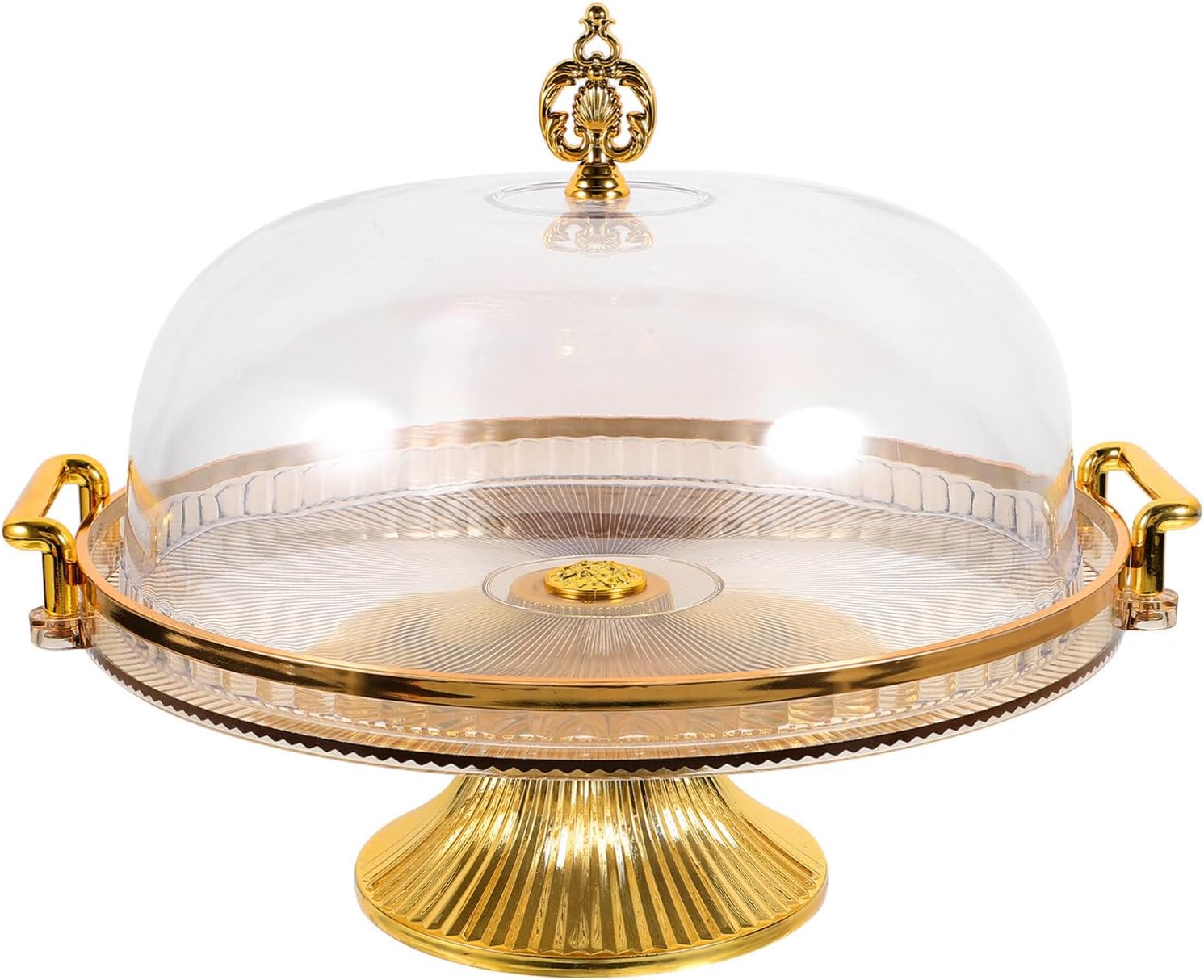 Luxury Cake Display Stand Gold Cover High-Base Dessert Tray for Parties Cupcake Rack Wedding Cake Stand Dessert Display Rack for Occasions