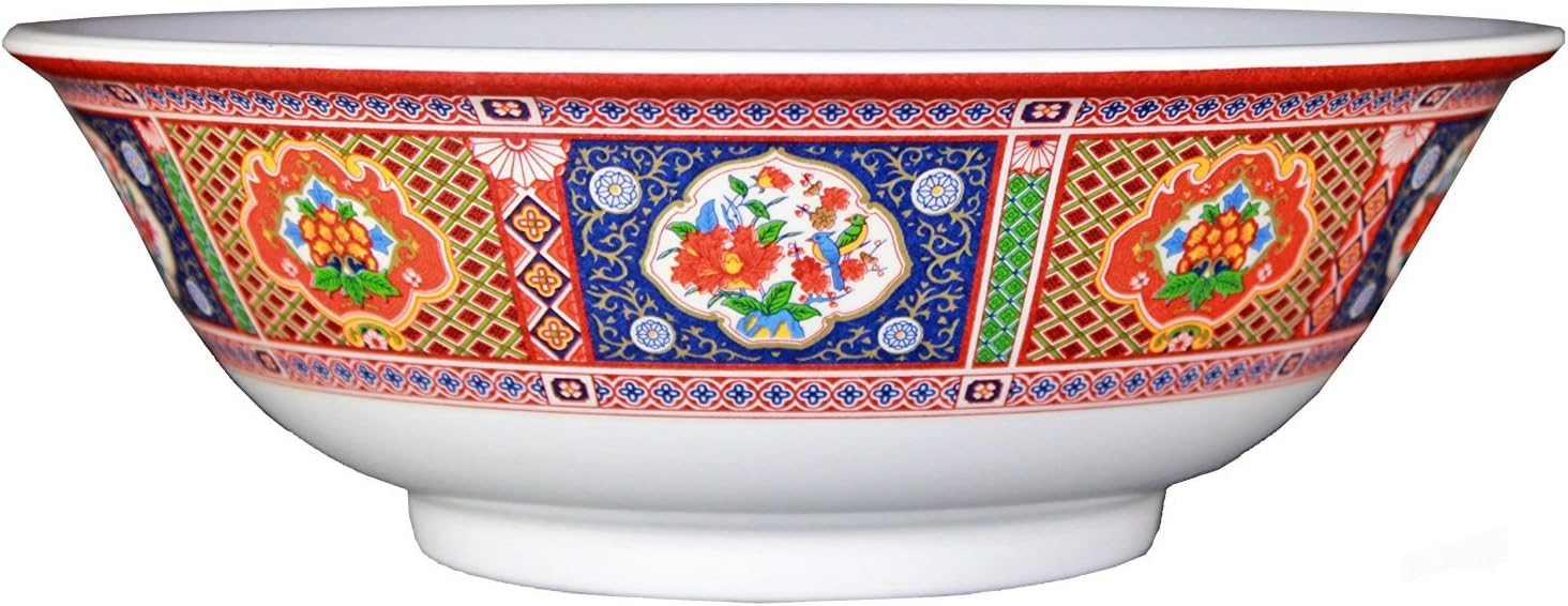 Thunder Group, Melamine Oriental Pho Noodle Soup Bowl - 36 Ounce - Peacock Design