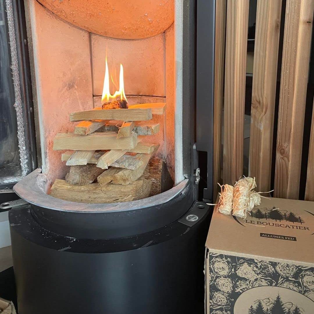 Le Bouscatier Leña para chimenea estufa Horno Pizza ooni estufas Barbacoa Weber Carbón y brasero. 25 L madera seca haya roble caja cerrojo