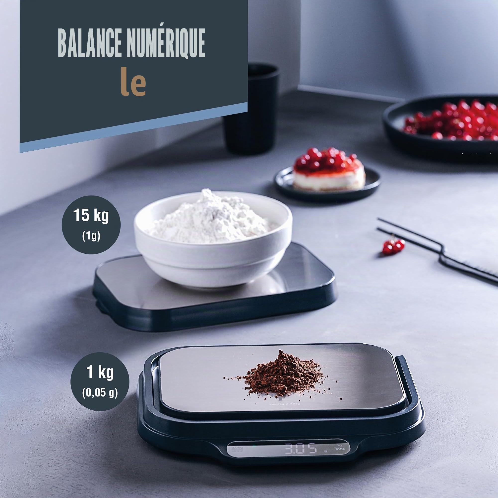 Lacor 61726 - Balance numérique double ultra-précision, fonction tare