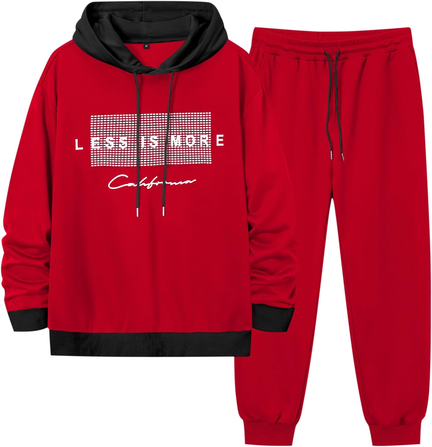 LecGee Men’s 2 Piece Outfits Hoodie Sweatshirt Elastic Waist Joggers Sweatpants Casual Athletic Tracksuit Sweatsuit Set