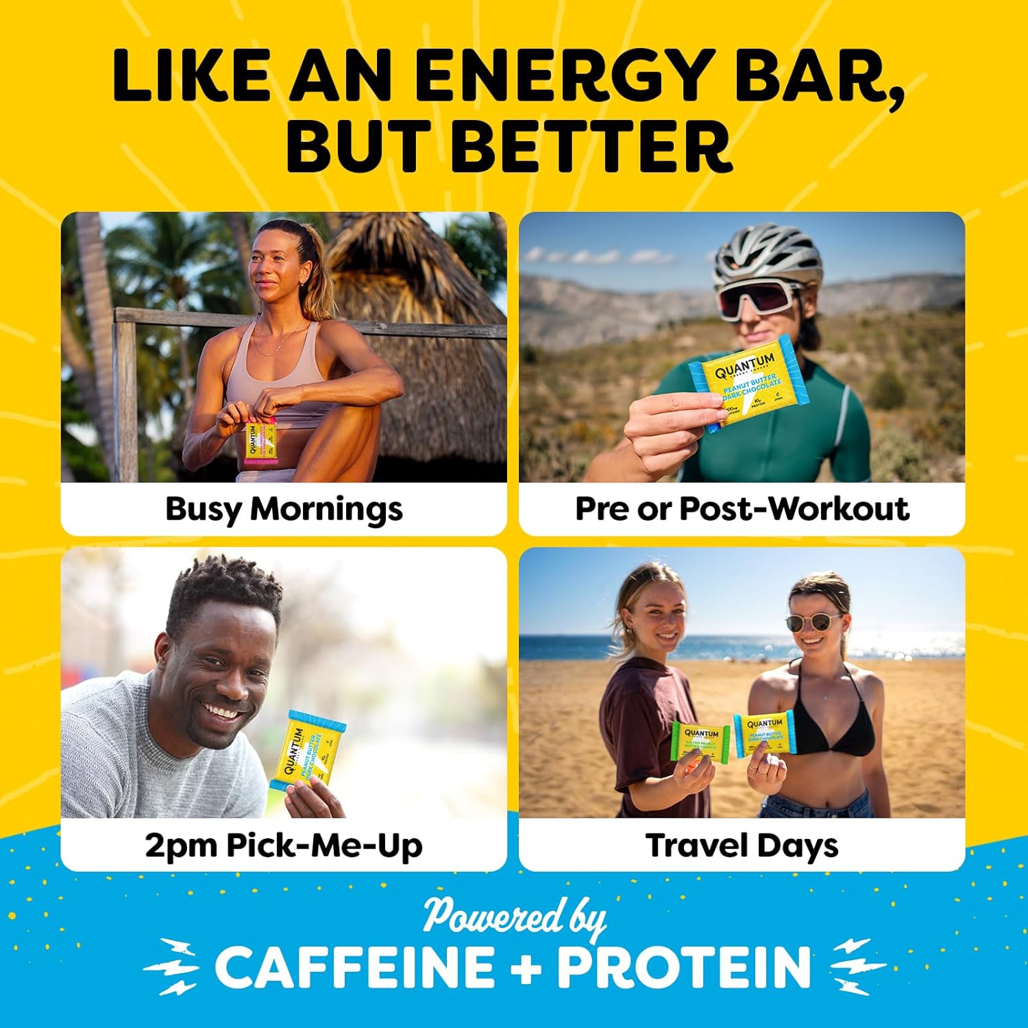 Quantum Energy Square: Energy Bar with Caffeine & Protein. Delicious