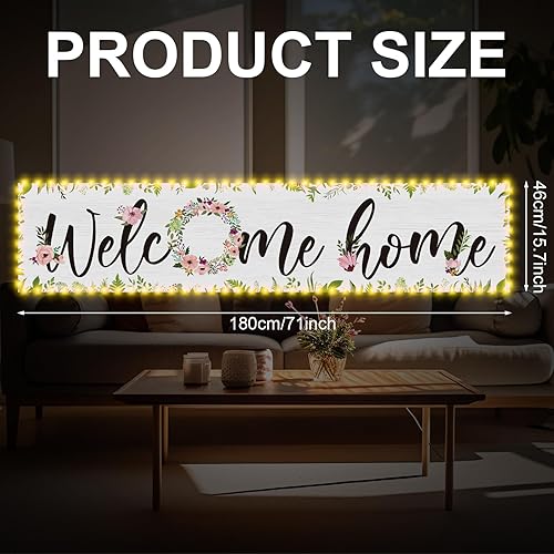Miniatura 2 de WovWeave Letrero iluminado de bienvenida a casa, letrero de bienvenida a casa con luz LED y cuerda para inauguración de la casa, decoración de