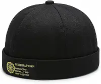 Boné redondo clássico preto moderno estilo minimalista para homens e mulheres
