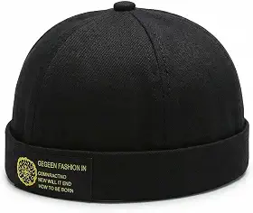 Boné redondo clássico preto moderno estilo minimalista para homens e mulheres