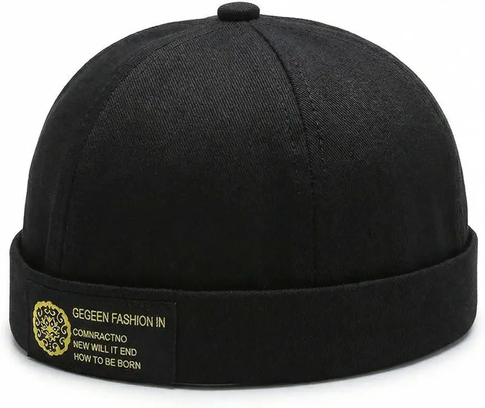 Boné redondo clássico preto moderno estilo minimalista para homens e mulheres