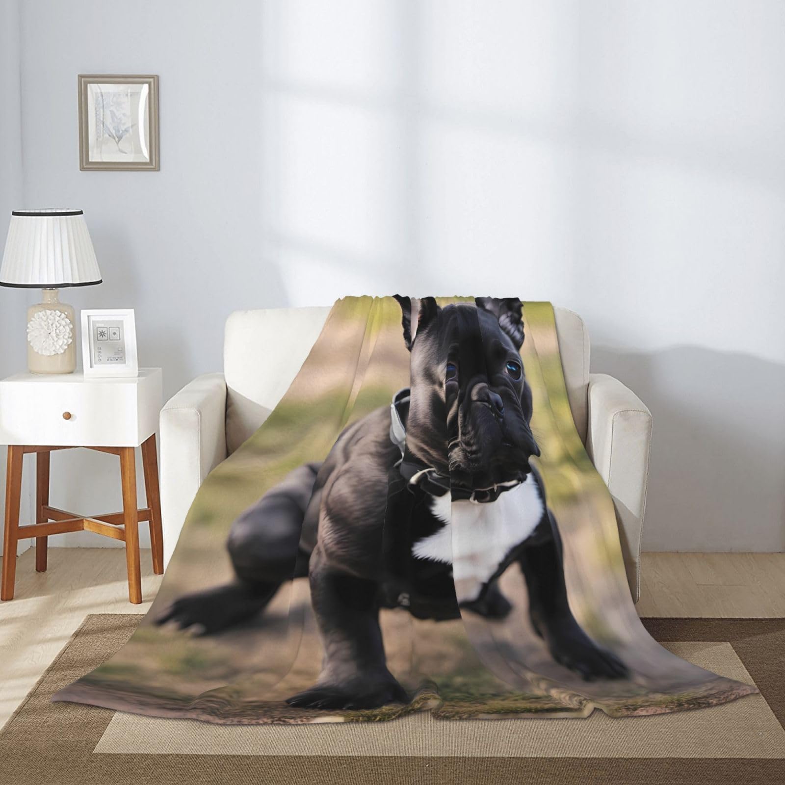 Flanell-Überwurfdecke Mit Französischer Bulldogge – 127 X 152 Cm, Weich & Kuschelig