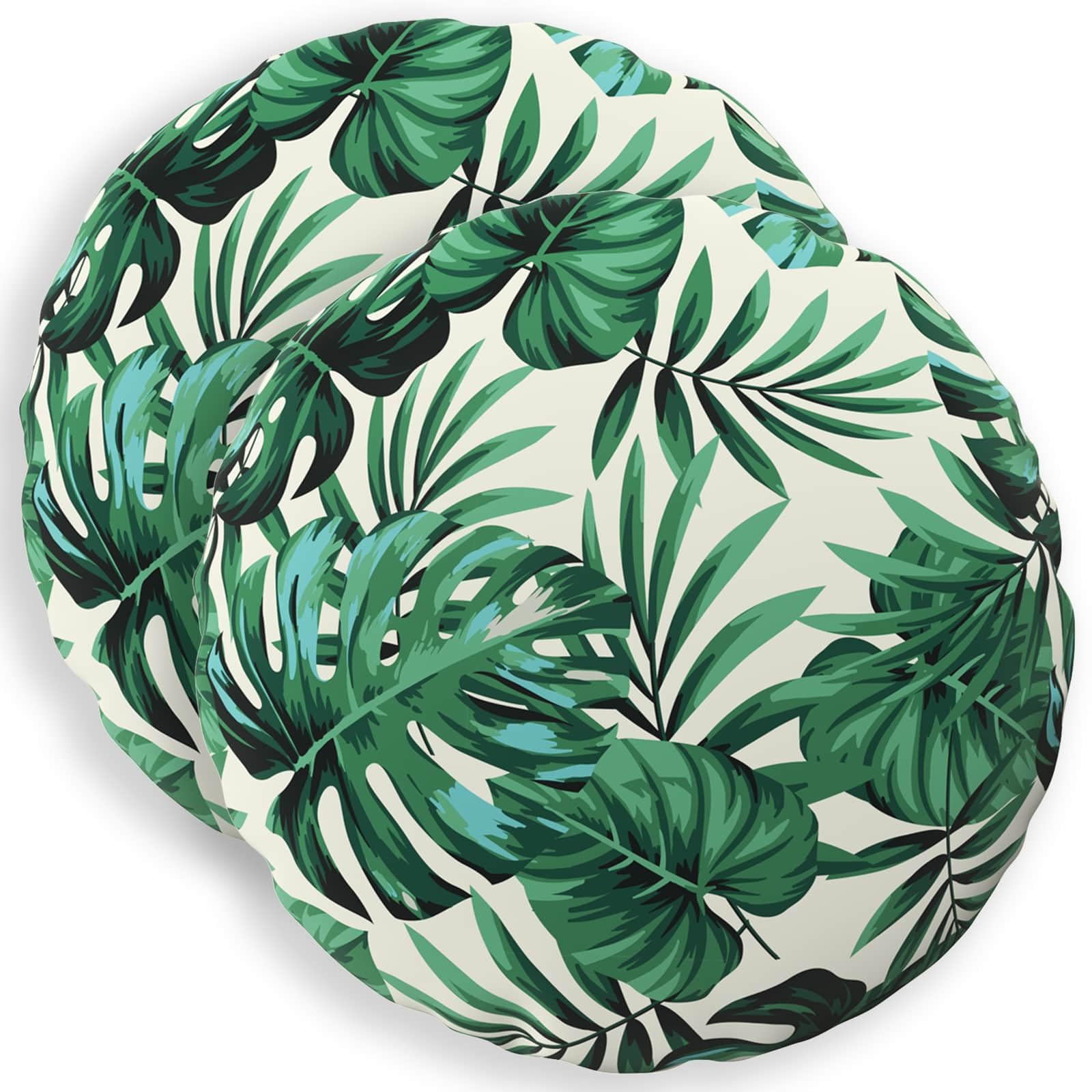 Vidaxl Leaf Pattern Cushion Cover 2 Pcs Heerlen Ø 40 Cm Polyester, Cushion Upgrade, Indoor Accessories, Polyester Decor, Decorative Textiles, Throw Pillow Cover, Home Design