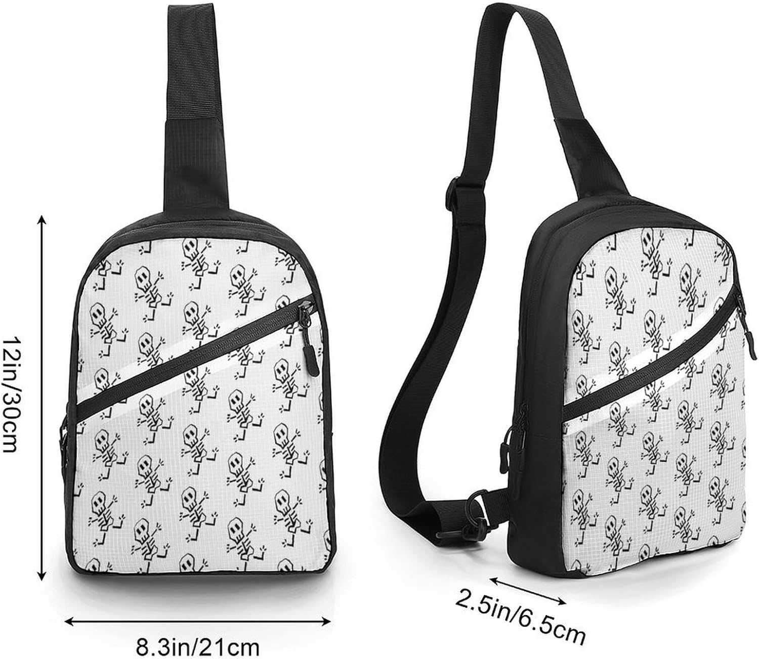 Cute Skeleton Crossbody Backpack Sling Bag