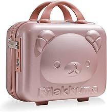 Case Cartoon Bear Storage Box Mini Suitcase | Lightweight Makeup Case | Women Portable Water Proof Carrying Suitcase, Organizer Bag & with Divider, Lock, and Trolley Strap (Multicolor)