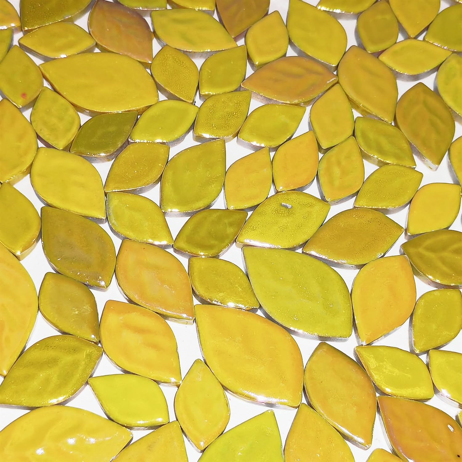 500g Random Iridescent Leaves Ceramics Mosaic Tiles,Making Creative 3 Size Ceramic Mosaic Pieces for DIY Craft,Flowerpots - Image 3