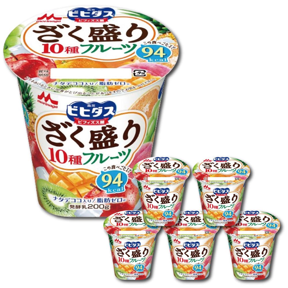 ビヒダス　10袋セット Amazon.co.jp: [冷蔵] ビヒダスヨーグルト ざく盛り フルーツ 1ケース