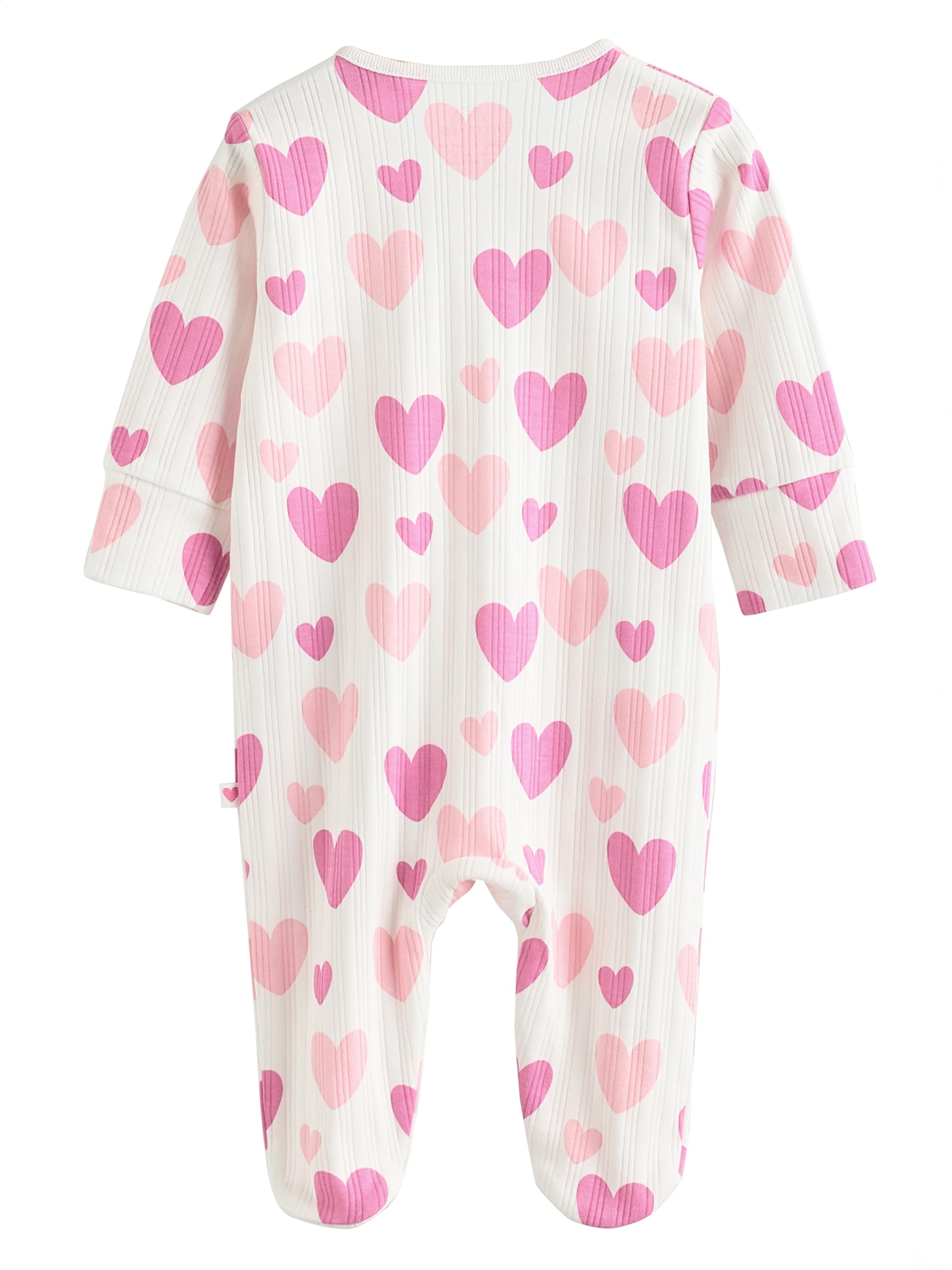 NEXT Bebés niña Pack de 3 Peleles Rosas con Estampado de Corazones 100% algodón para bebé (0 Meses - 2 años)