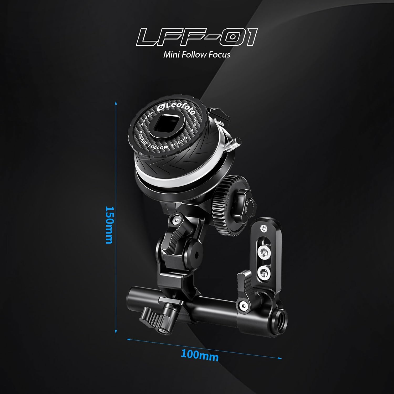 LEOFOTO Follow Focus Gear Ring Kit with A & B Stops, 15mm Rod, Rod Clamp and Silicone Gear, Compatible with Lenses up to 114mm in Diameter, Weight 290g, for Mirrorless and Cinema Cameras (LFF-01)
