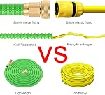 Garden Hose 25ft, Upgraded Expandable Water Hose with 10 Function Sprayer Nozzle Flexible Outdoor Yard Leak-Proof Water Pipe (25ft, Green)
