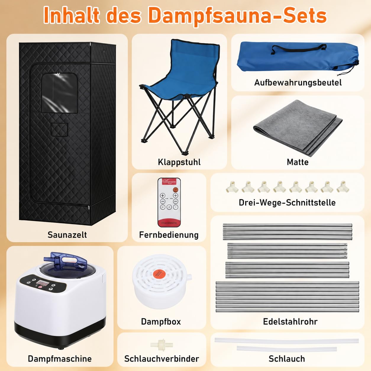 Sauna parowa całego ciała, 1200 W, pilot zdalnego sterowania