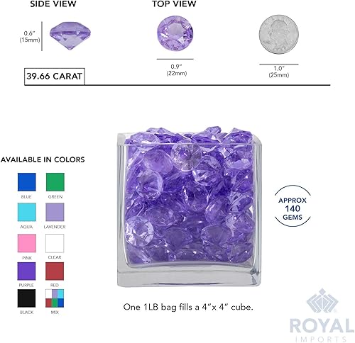 Miniatura 10 de Royal Imports Piedras preciosas de diamantes acrílicos, piedras de cristal, rellenos de jarrón, mesa de fiesta, dispersión de boda, banquete,