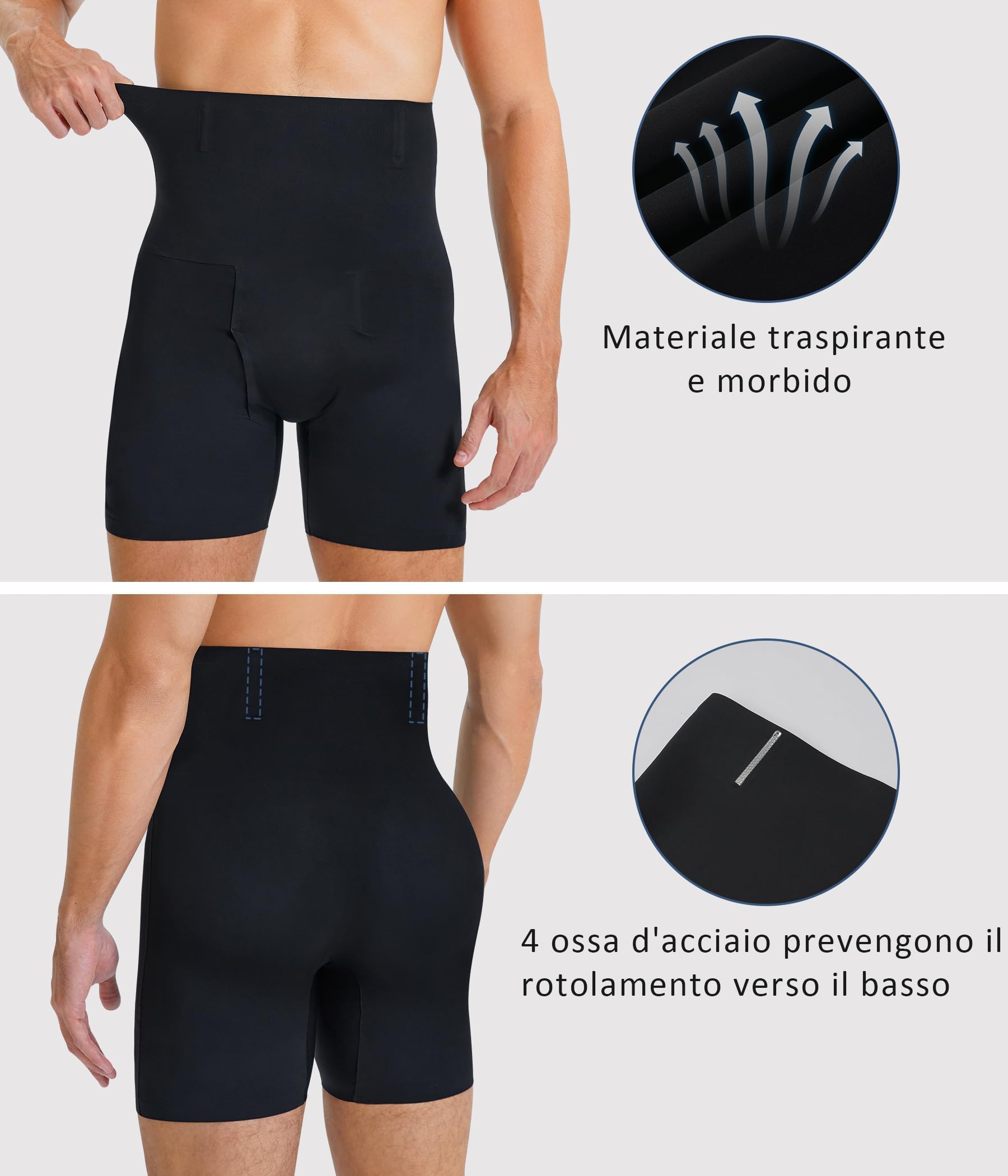 Gotoly Mutande Uomo Boxer Compressione Boxer Slip Contenitivo Modellante Boxer da Uomo Pancera Contenitiva Uomo Mutande Contenitive Intimo Modellante Pantaloncini