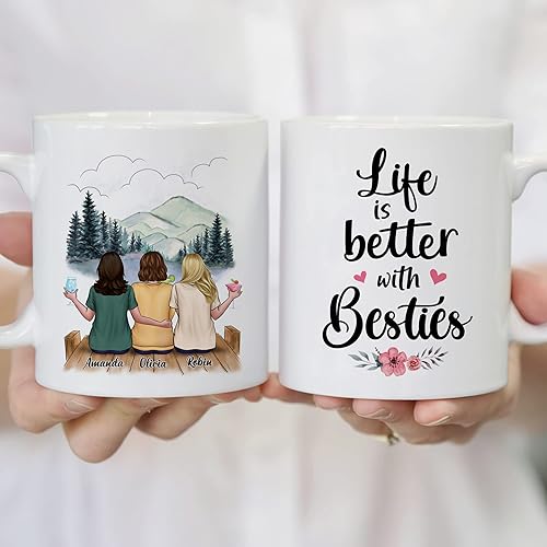 Miniatura 68 de Gossby Taza de café personalizada para mejor amiga, regalo personalizado para mejor amiga con diseño, nombre, Navidad, cumpleaños, regalo de amistad