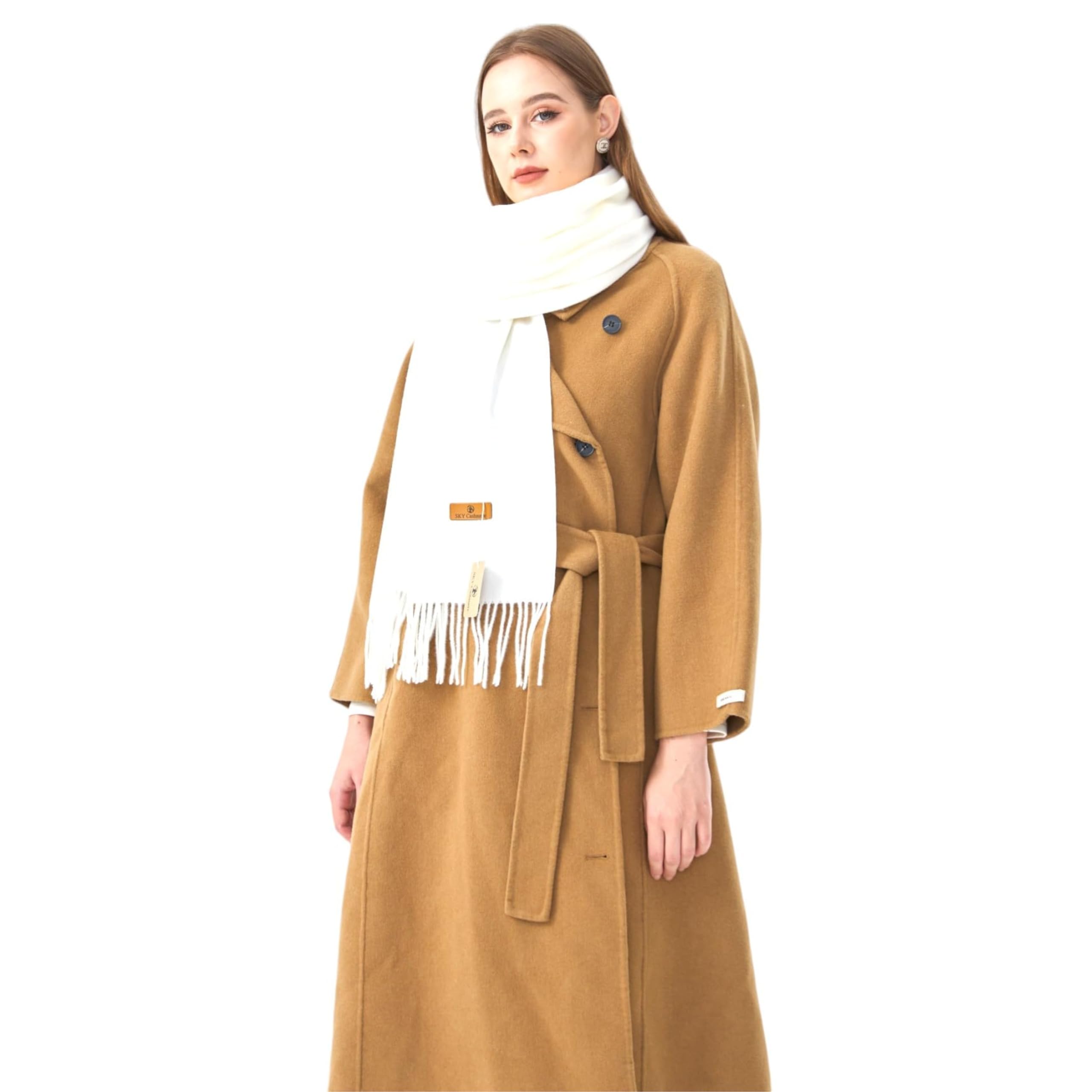 Silky Soft Cashmere-Blend Pashmina Shawl for Women Scarf Cozy Tassel Elegant Winter scarf women Wrap Lightweight Breathable Layering Travel Accessory Shawl Gift for Women One Size