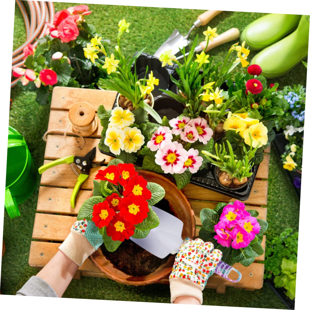 YARNOW 10pièces Outils De Jardinage Pelle Râteau Cisaille Coupe-Herbe Outils De Jardinage Multifonctionnels