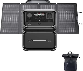 Générateur solaire portable EcoFlow RIVER 3 Max Plus avec panneau solaire de 220 W, batterie LFP 858 Wh, sortie jusqu'à 1 200 W, connexion sans fil, pour activités extérieures, camping et camping-car