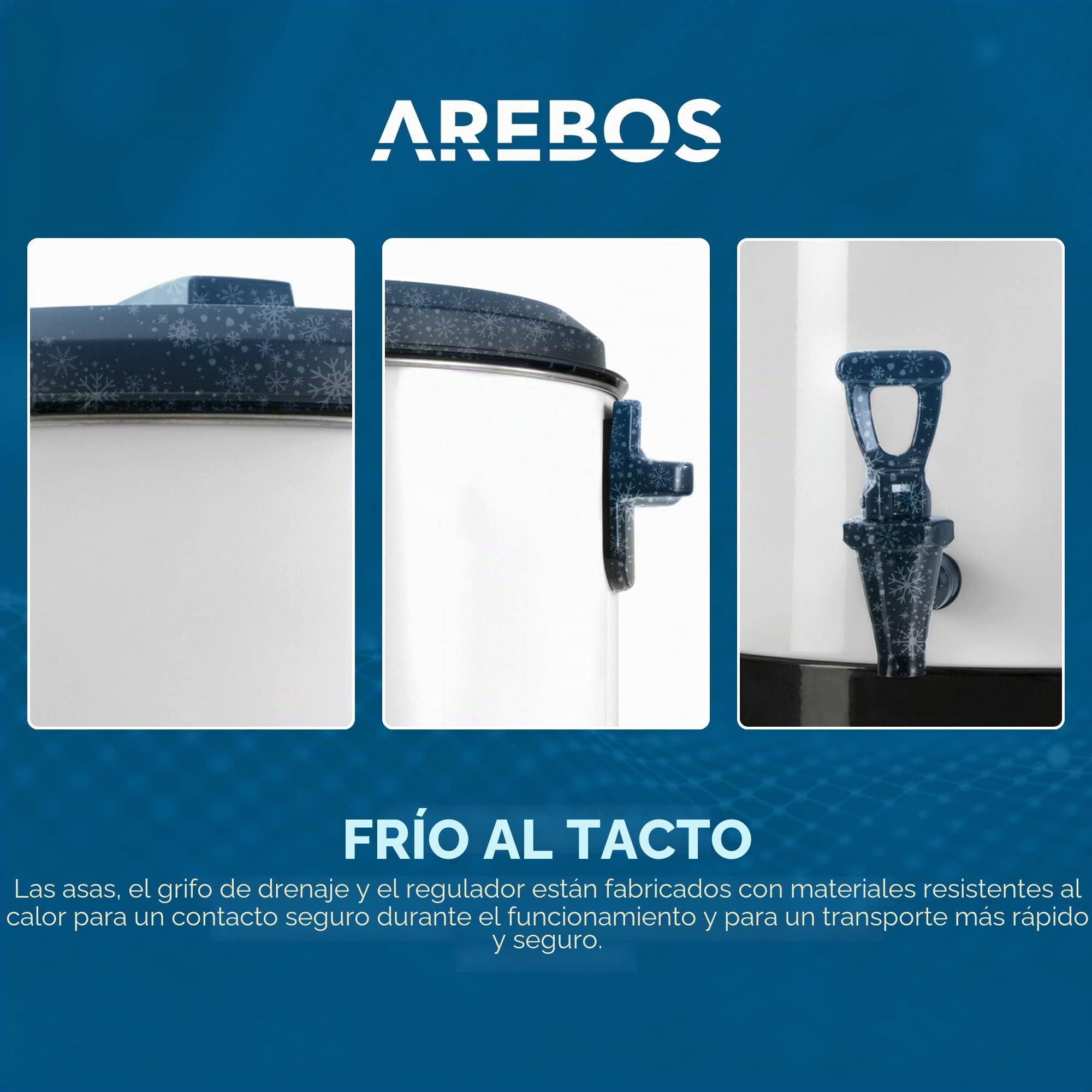 Arebos Cocedero de conservas | Olla envasadora 28 L | 2500 W | incl. temporizador y termostato | Ajuste continuo de la temperatura 30-110 °C | Cocina de vino caliente