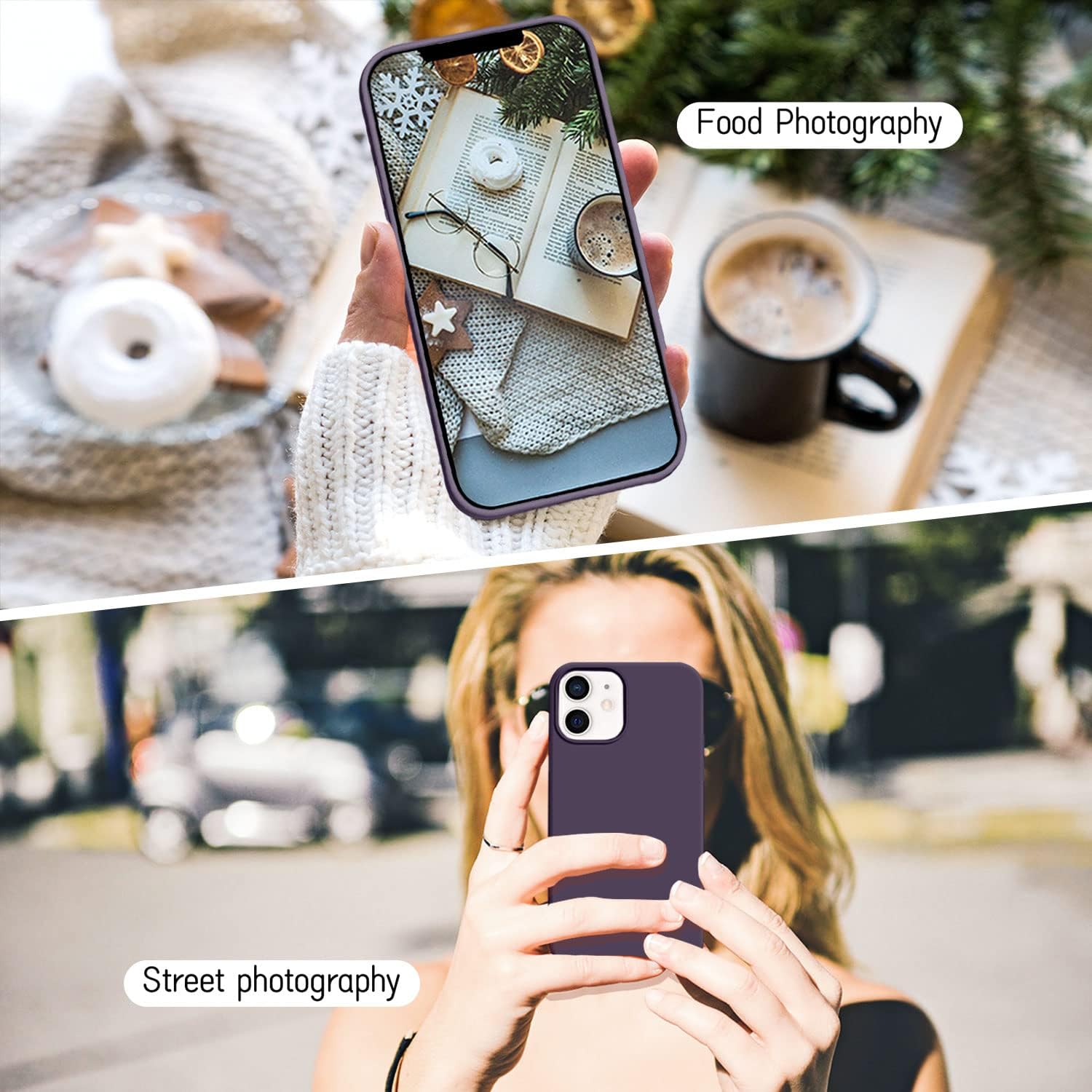 Ownest Compatible for iPhone 12 Case and iPhone 12 Pro Case 6.1 Inch with Silicone Shockproof Protective Slim Phone Case for iPhone 12/12 Pro with [Soft Touch Microfiber Lining]-Mulberry Purple