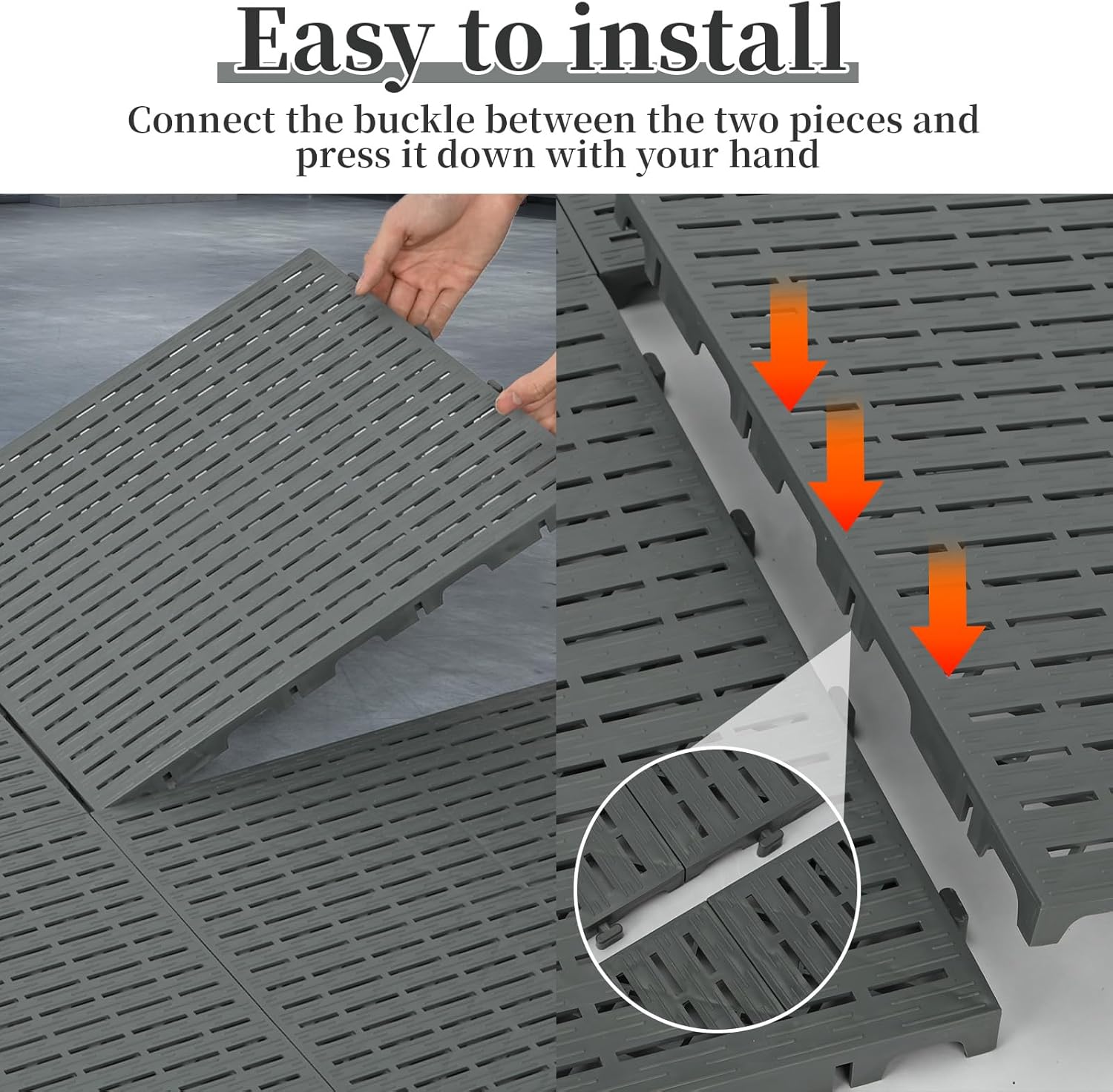 10 Pack Attic Flooring Panels Deck Tiles, 15.75''X15.75'' Plastic Attic Flooring System Board Garage Floor Tiles, Interlocking Deck Tiles for Garages, Patios, Basements,Courtyard and Swimming Pool