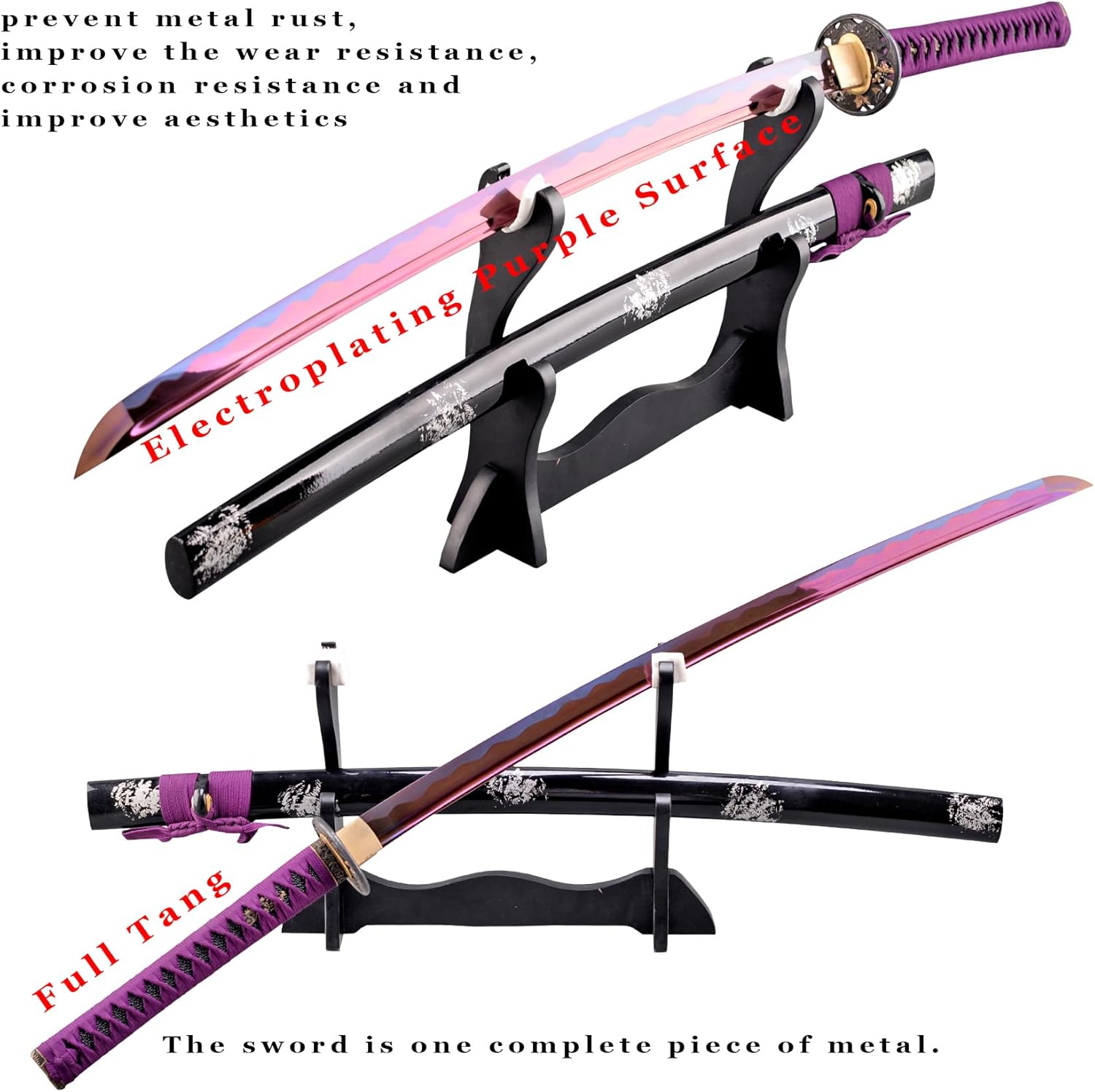 41 inch Handmade Japanese Samurai Katana Sword Full Tang for Man Gift Cosplay Decoration Self Defense - Image 4