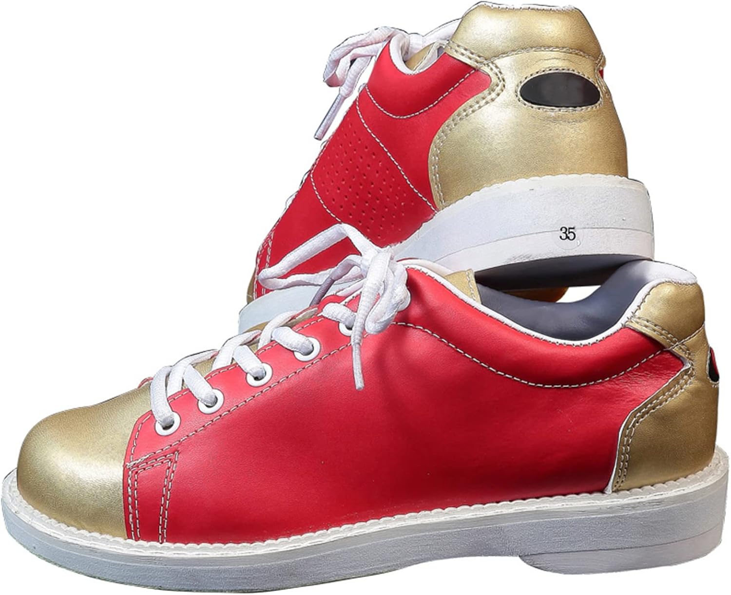 Women's Bowling Shoes Fashion Athletic Leather Lightweight Breathable Buffer Left Right Soles