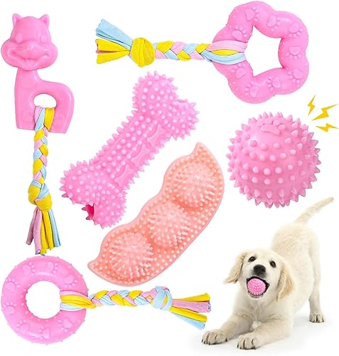 Juguetes para cachorros, juguete masticable para la dentición de perros pequeños, juguetes chirriantes, suaves y duraderos, juguetes masticables