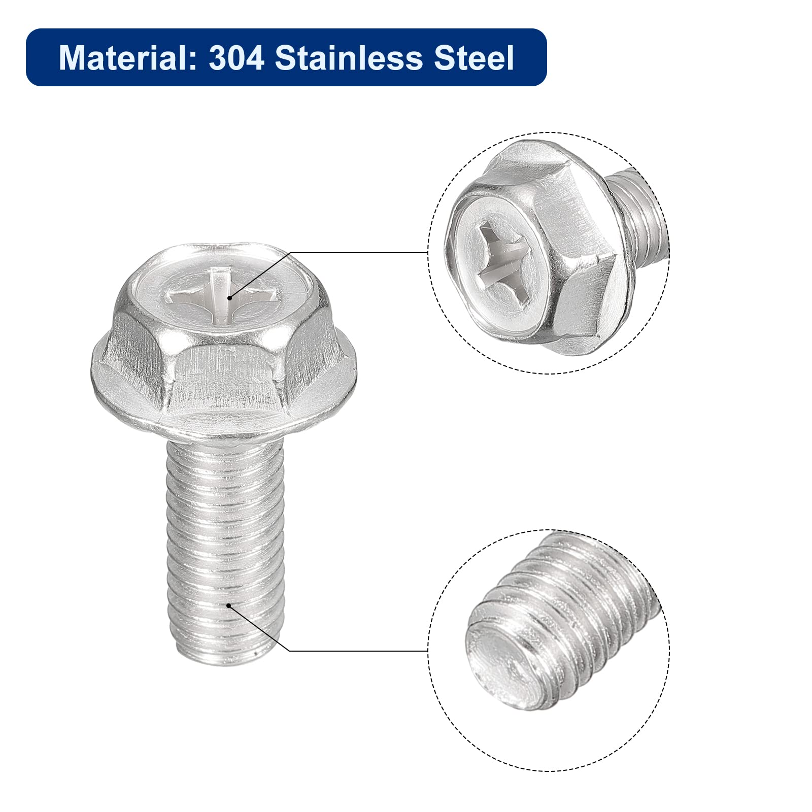 100 Bulloni Esagonali In Acciaio Inox 5/16-18 X 1/2 - Filettatura Completa - Albany County Fasteners
