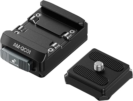 SIRUI 38mm Quick Release Mount Plate and Clamp Kit, Quick Release System Camera Mount Adapter with 1/4" & 3/8" Threaded Holes, Baseplate for Tripod and Monopod, AM-QC01
