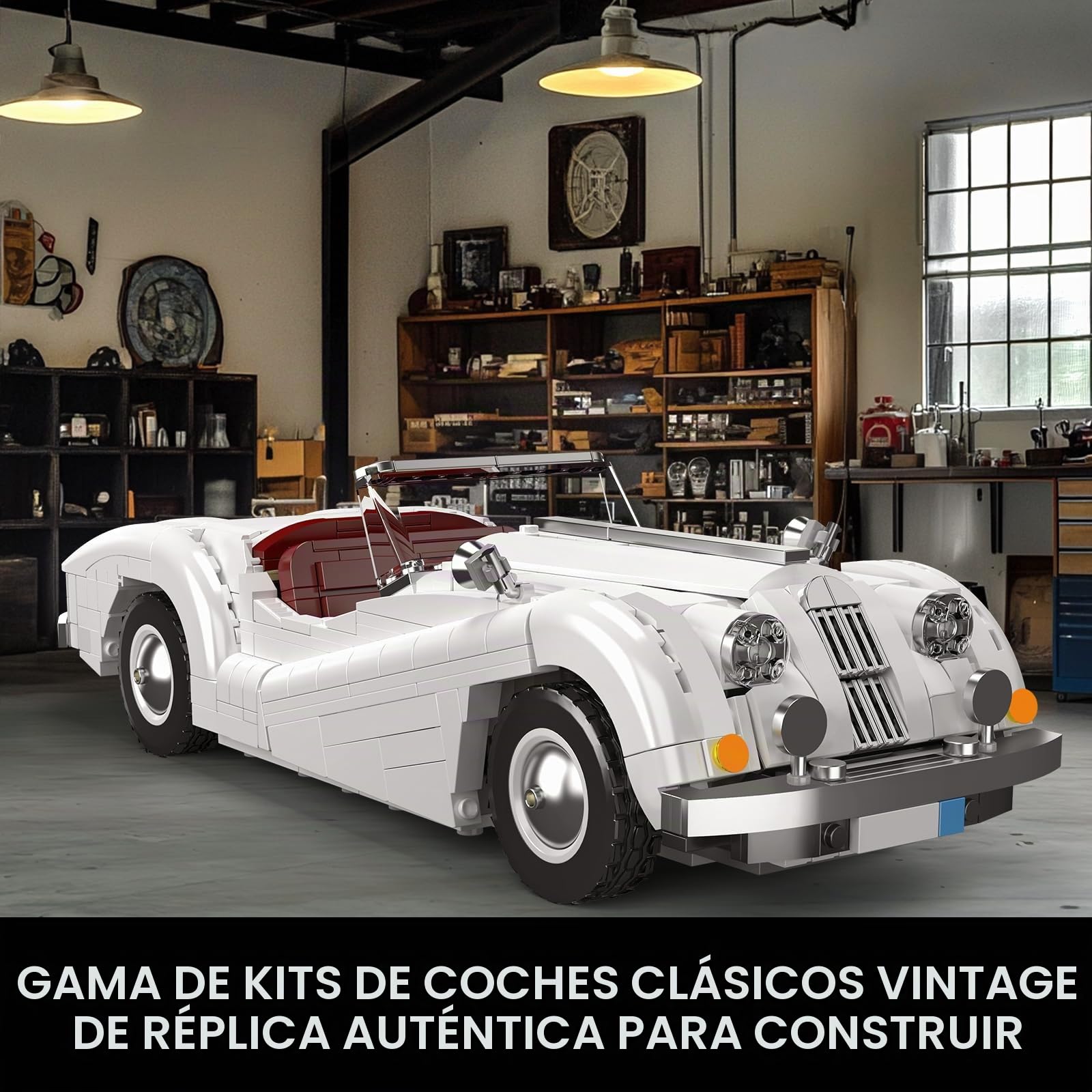 Mould King 10236 Tecnología Coche Deportivo Bloques de Construcción, 1302 Piezas Modelo de Coche Clásico Creativo, Set para Adolescentes y Adultos (14+)