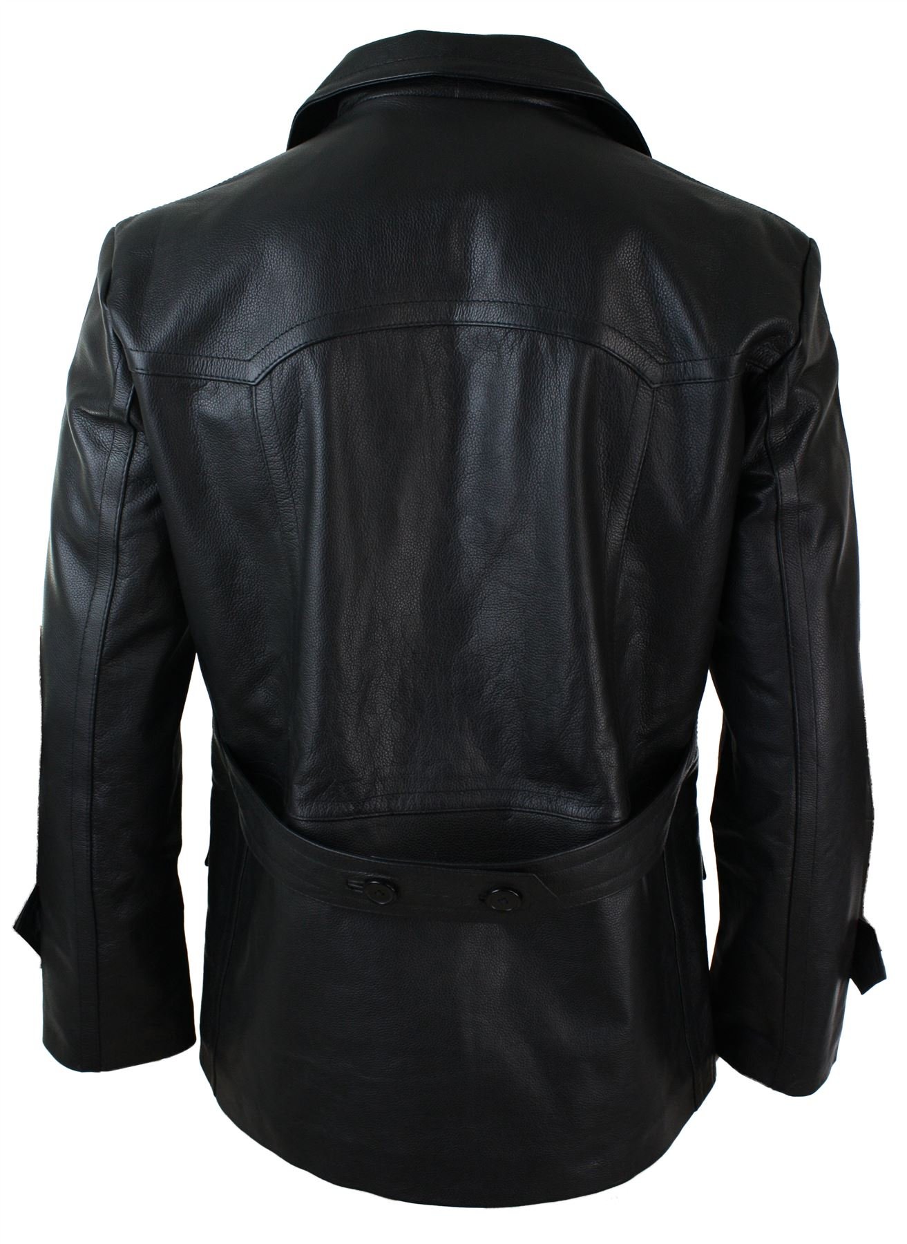Infinity Herren Lederjacke 100% Echtleder 3/4 Doppelt Breasted Mantel Jaken Klassisch
