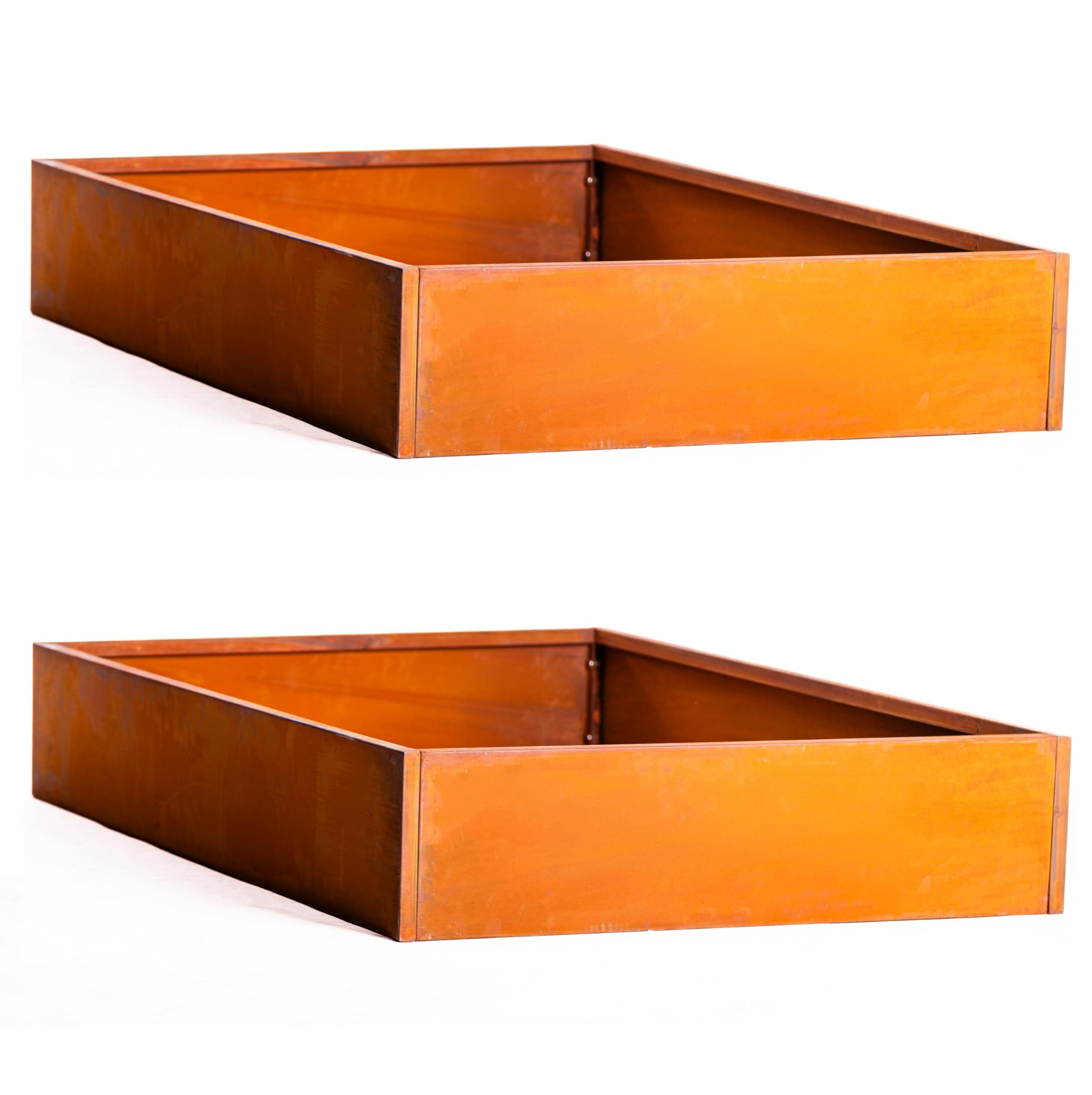 Garden Gear Rust Effect Metal Raised Bed Medium 80x60x20cm Large 120x80x20cm Durable Corten Steel Vegetable Planter Outdoor Gardening Box (80x60x20cm x2)