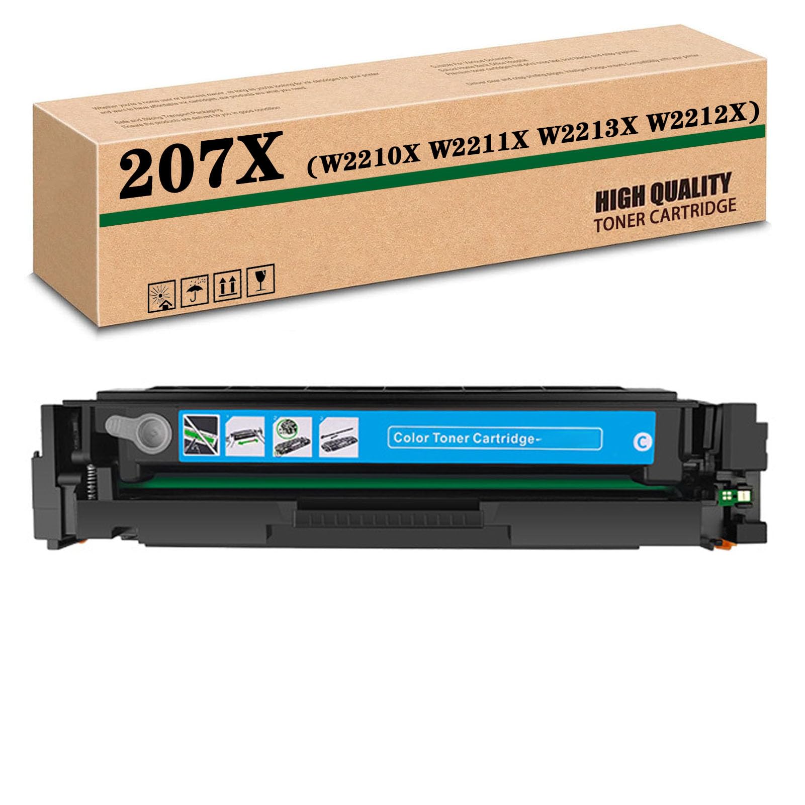 Compatible W2210X W2211X W2213X W2212X 207X High-Capacity Toner Cartridge, Works for HP M255dw M255nw MFPM282nw MFPM283fdn MFPM283fdw Printers Cyan*1