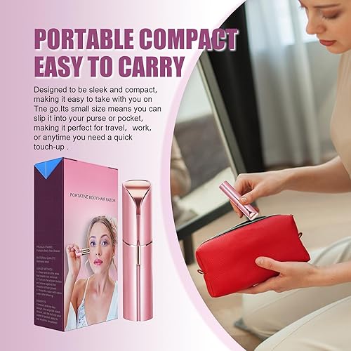 Miniatura 5 de Removedor de vello facial para mujeres, maquinilla de afeitar facial eléctrica color blancooro rosa para mujeres para eliminación instantánea y