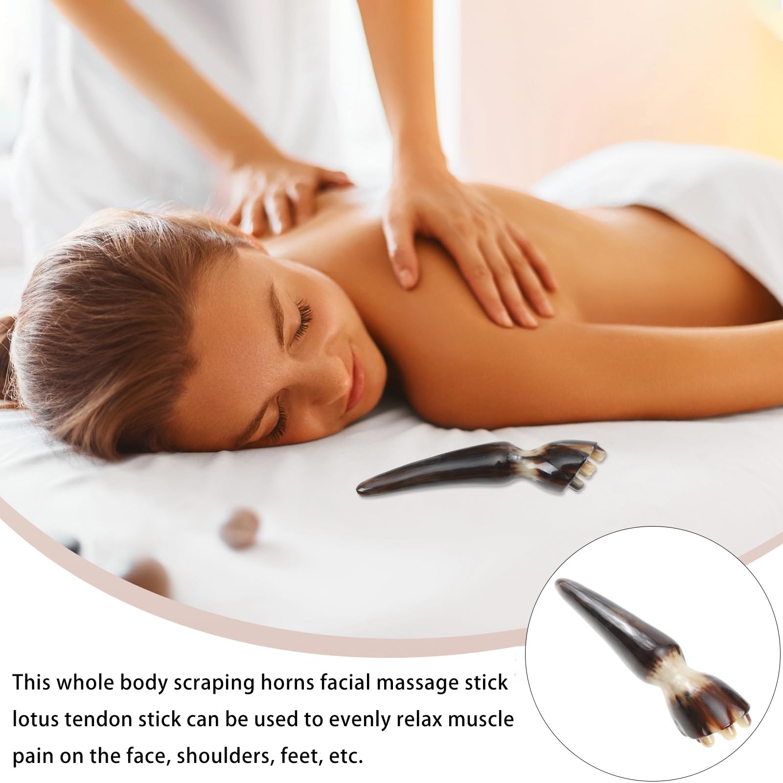 SOLUSTRE Gesichtsmassagegerät und Schabfunktion aus Horn mit Glättender Wirkung zur Hautpflege und Entspannung für Schulter und Gesicht