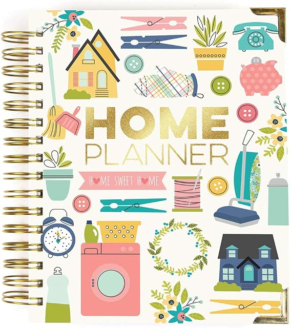 Pukka Pad, Carpe Diem Home Planner Spiral Bound Notebook  Includes 6 Organisational Tabs and 2 Sticker Sheets